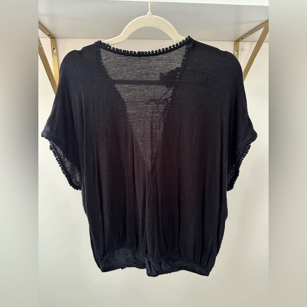 Black Sheer Knit Top